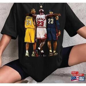 3 Legends Basketball Kobe Lebron Michael Jordan Tee Unisex Retro Tees